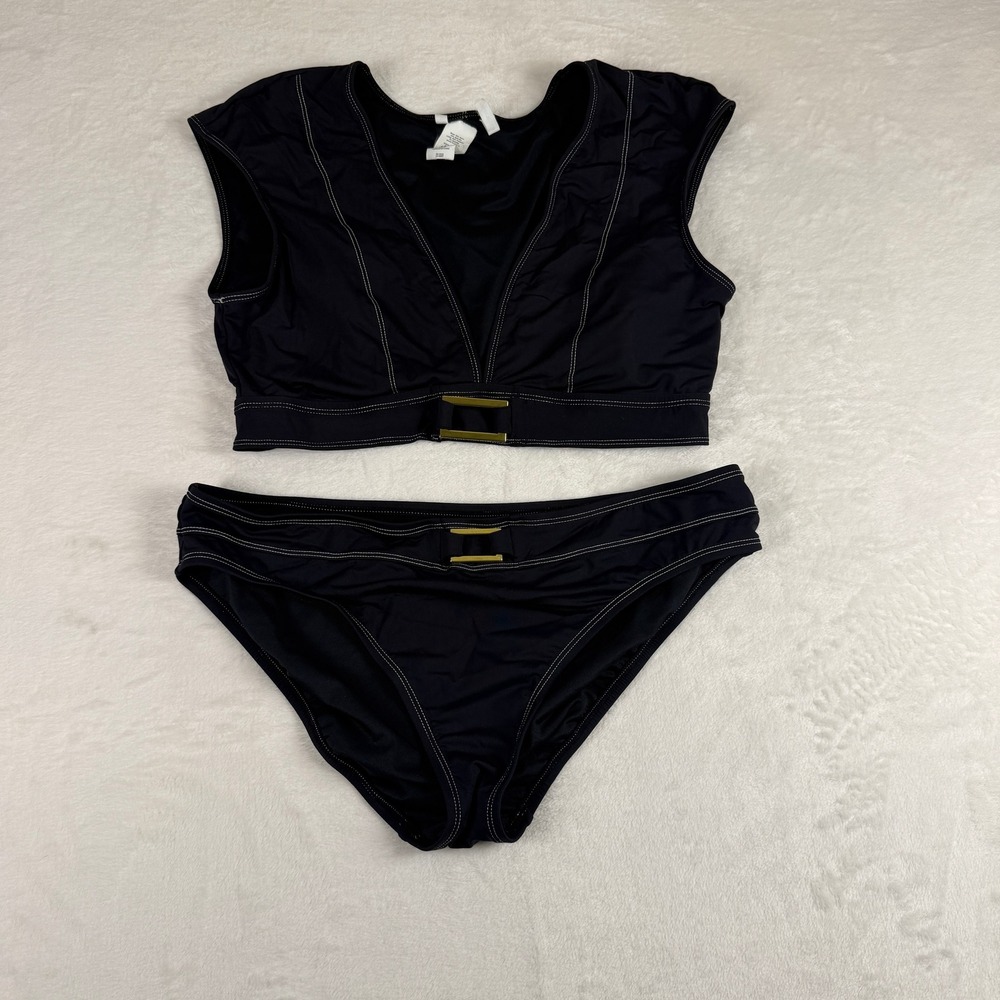 Bleu by Rod‎ Beattie Black Two Piece Swimsuit Women's Size 12 Beach Summer